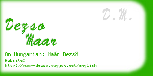 dezso maar business card
